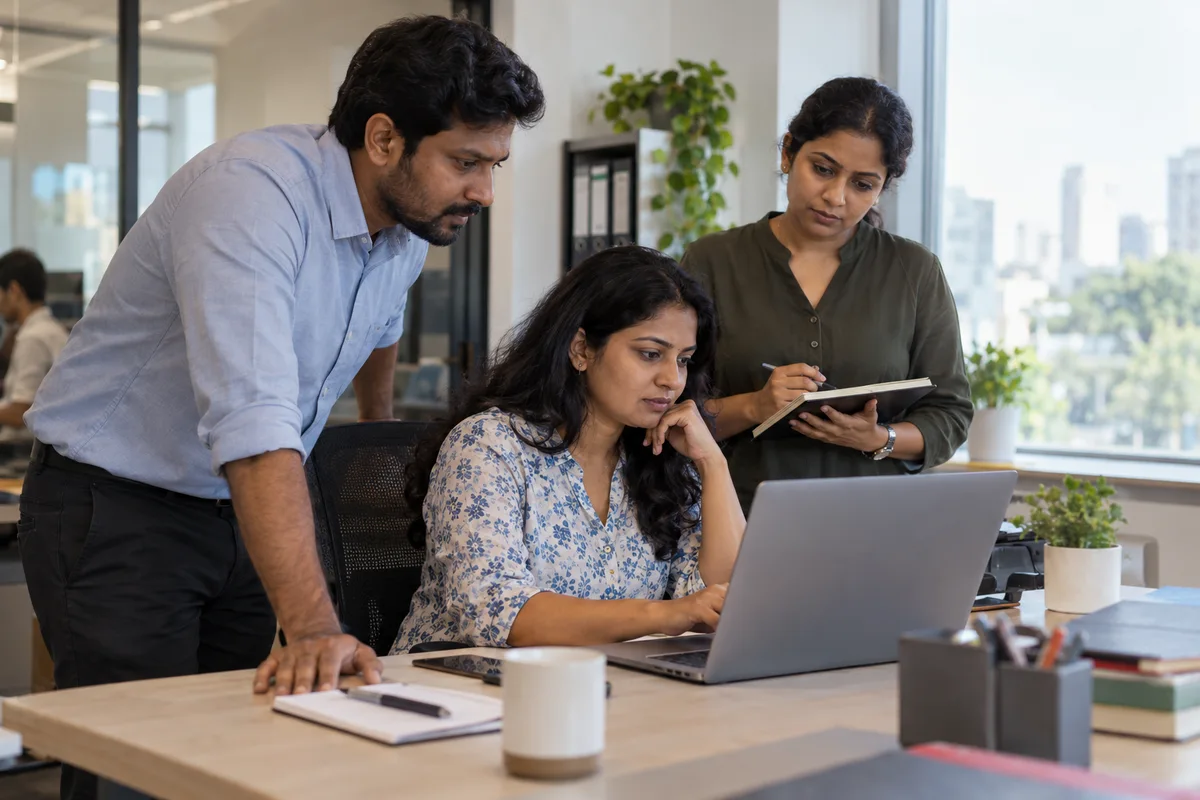 HR staff reviewing permissions for salary information