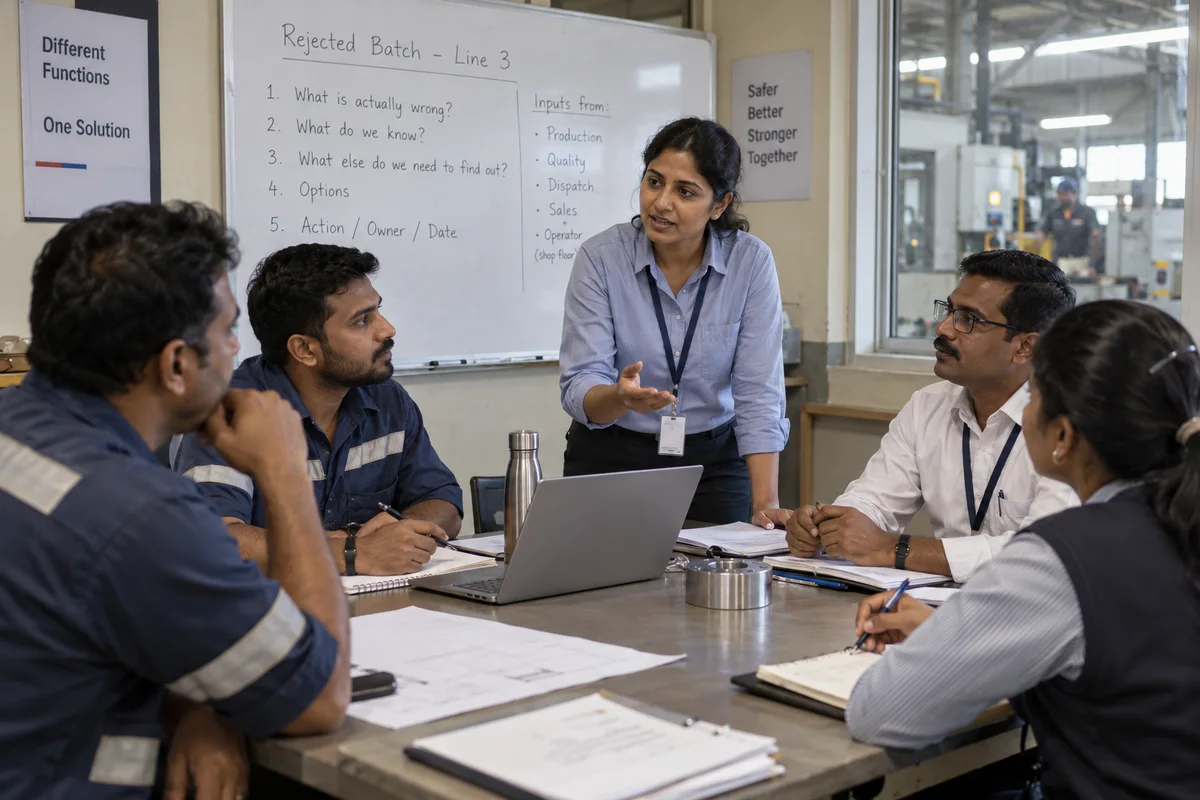 Cross-functional team agreeing the problem to solve